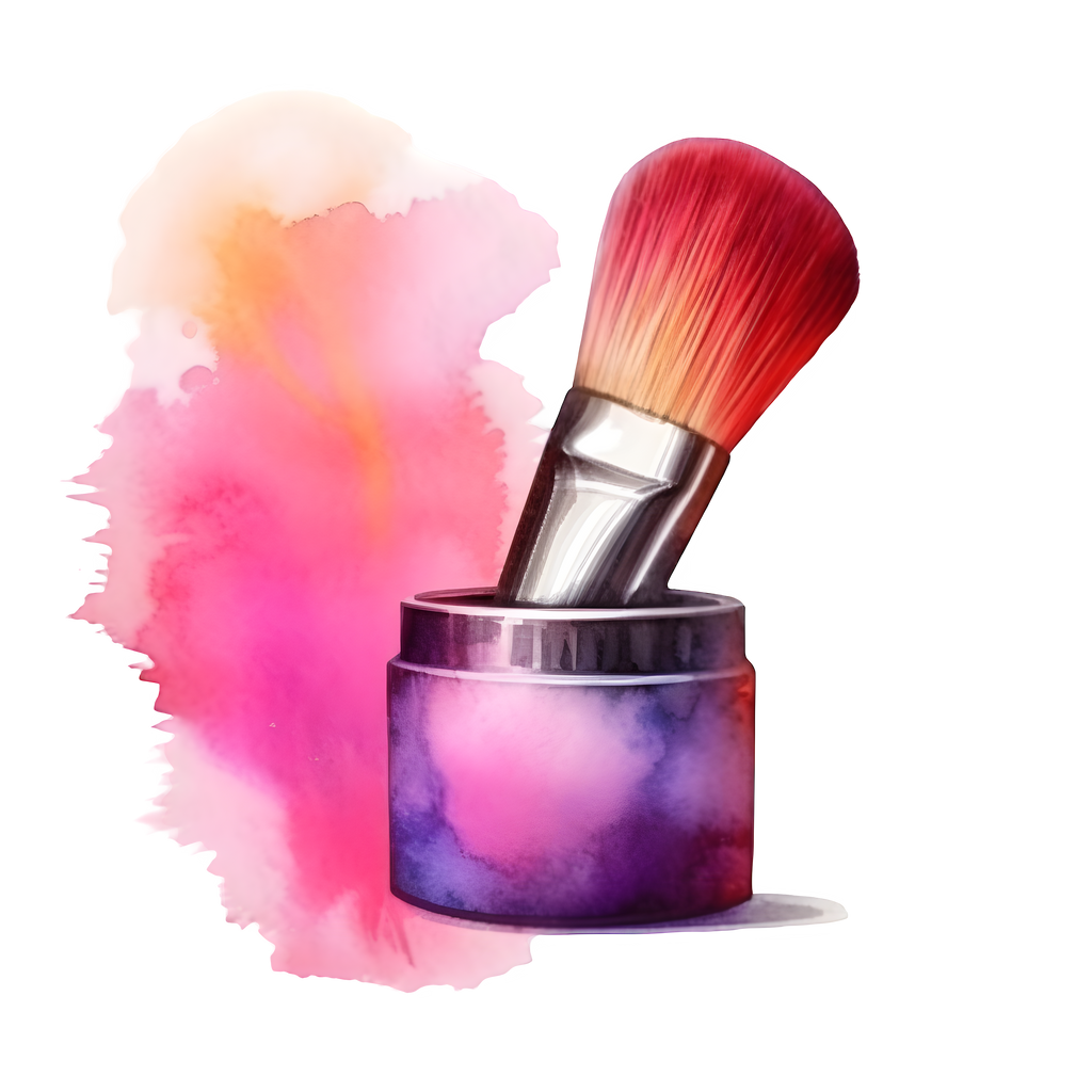 Makeup Brush Illustration in watercolour style